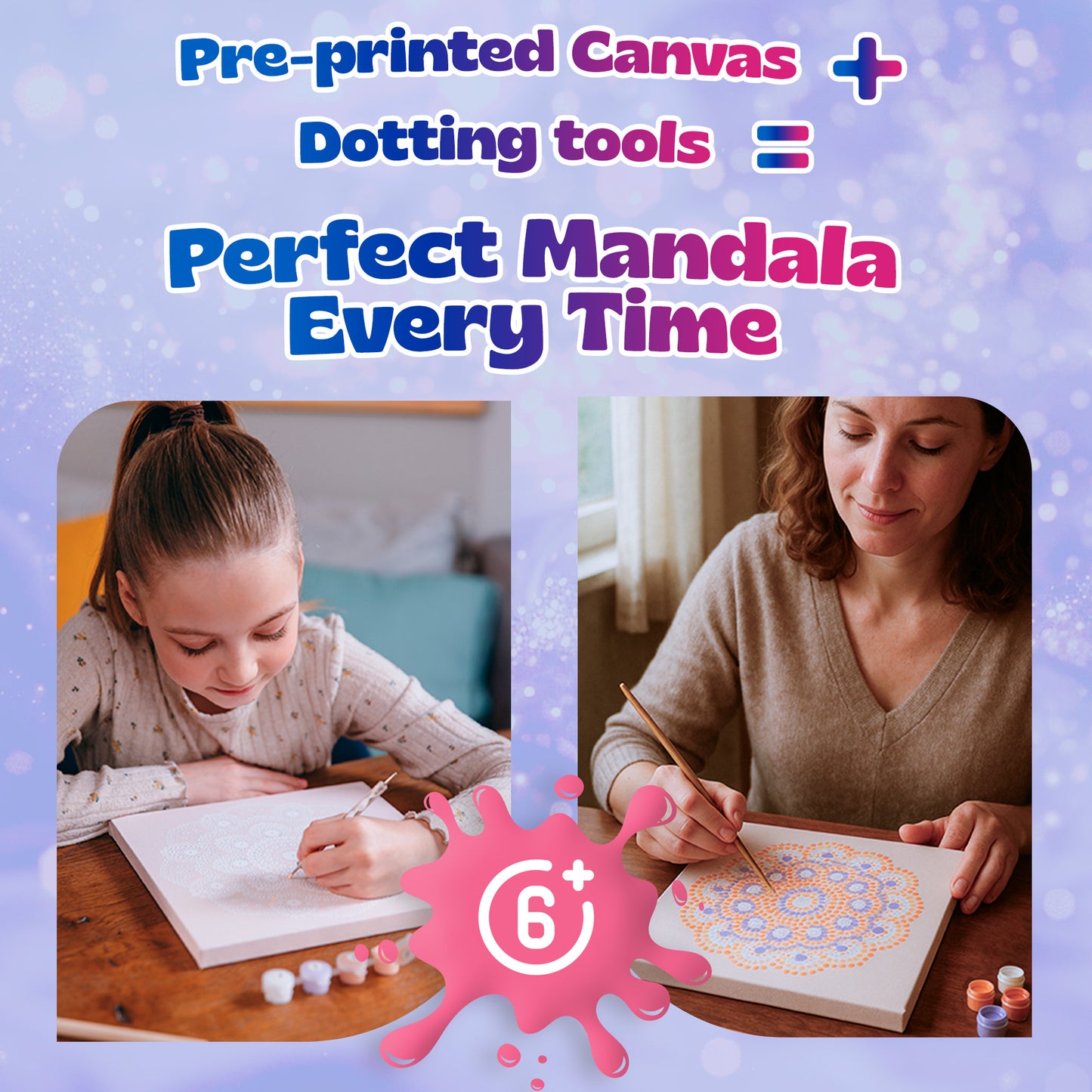 Dot Painting Mandala Canvas Kit