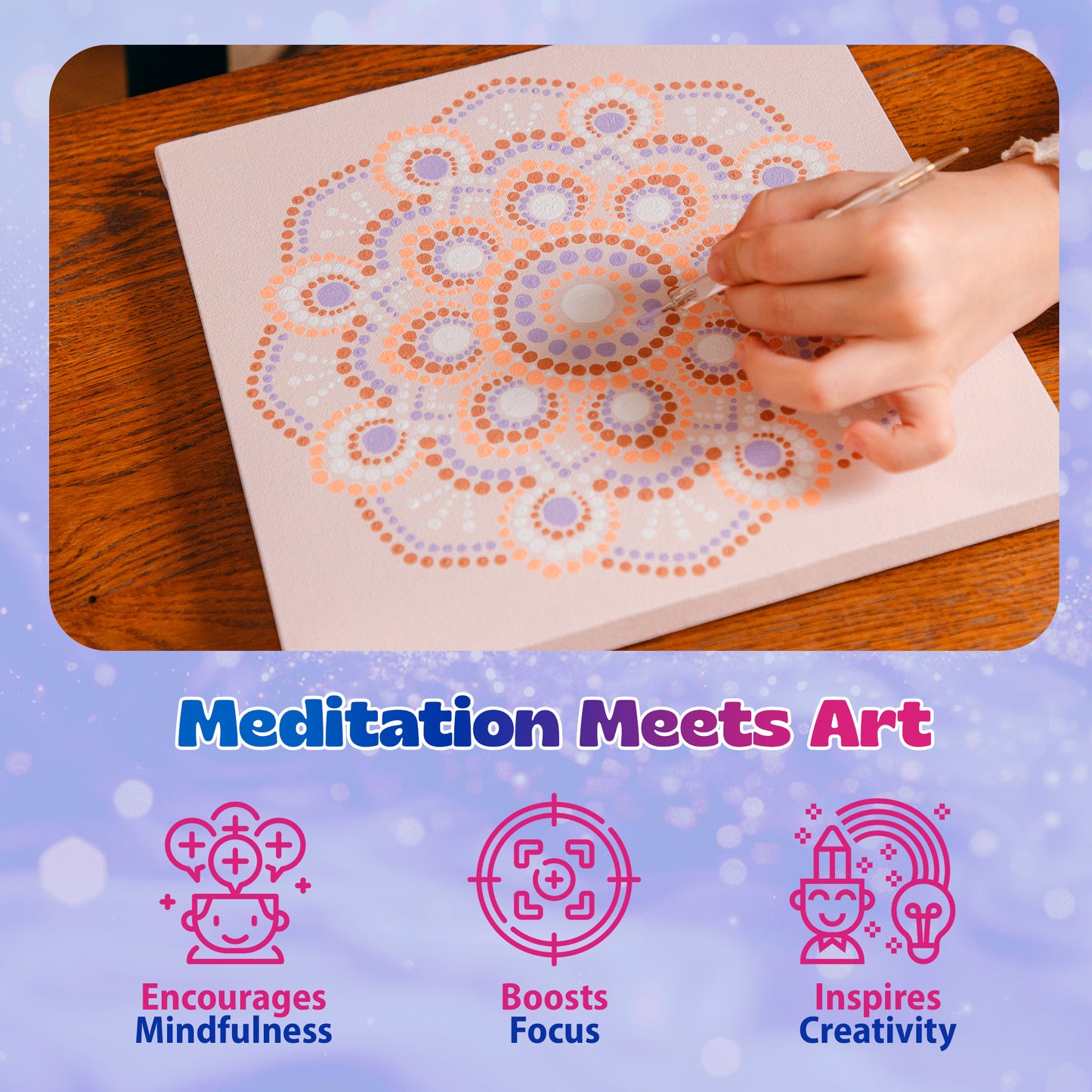 Dot Painting Mandala Canvas Kit