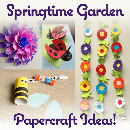 Pinwheel Crafts All-in-one Craft kits for Kids, spring craft ideas for kids, diy garden crafts, garden origami and paper craft ideas, ladybugs and flowers