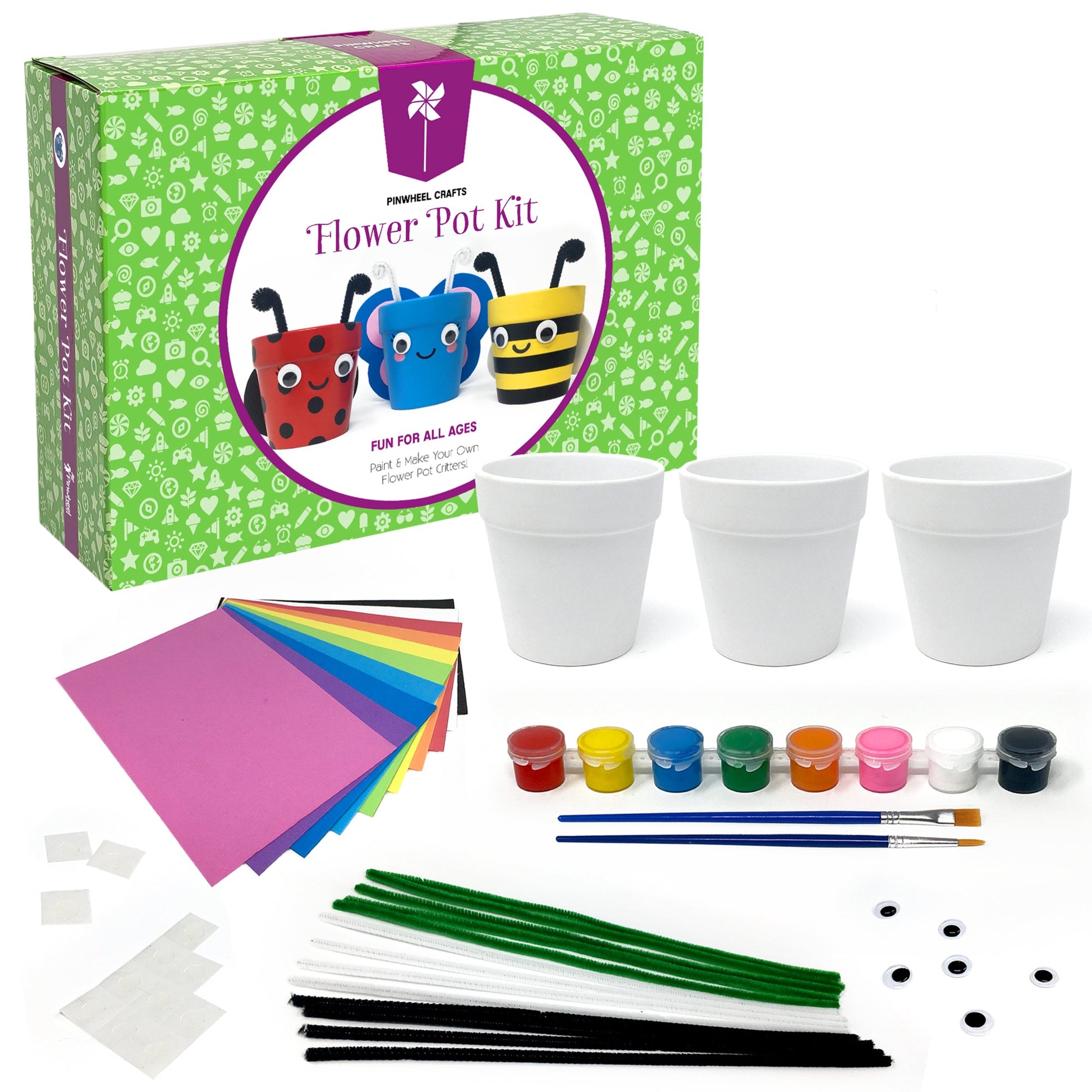 plant pot making kit Pinwheel Crafts Flower Pot Kit for Kids