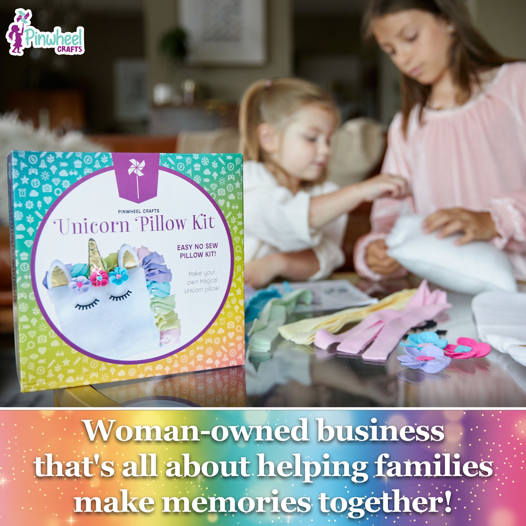 Unicorn Pillow Kit DIY Plush Pinwheel Crafts