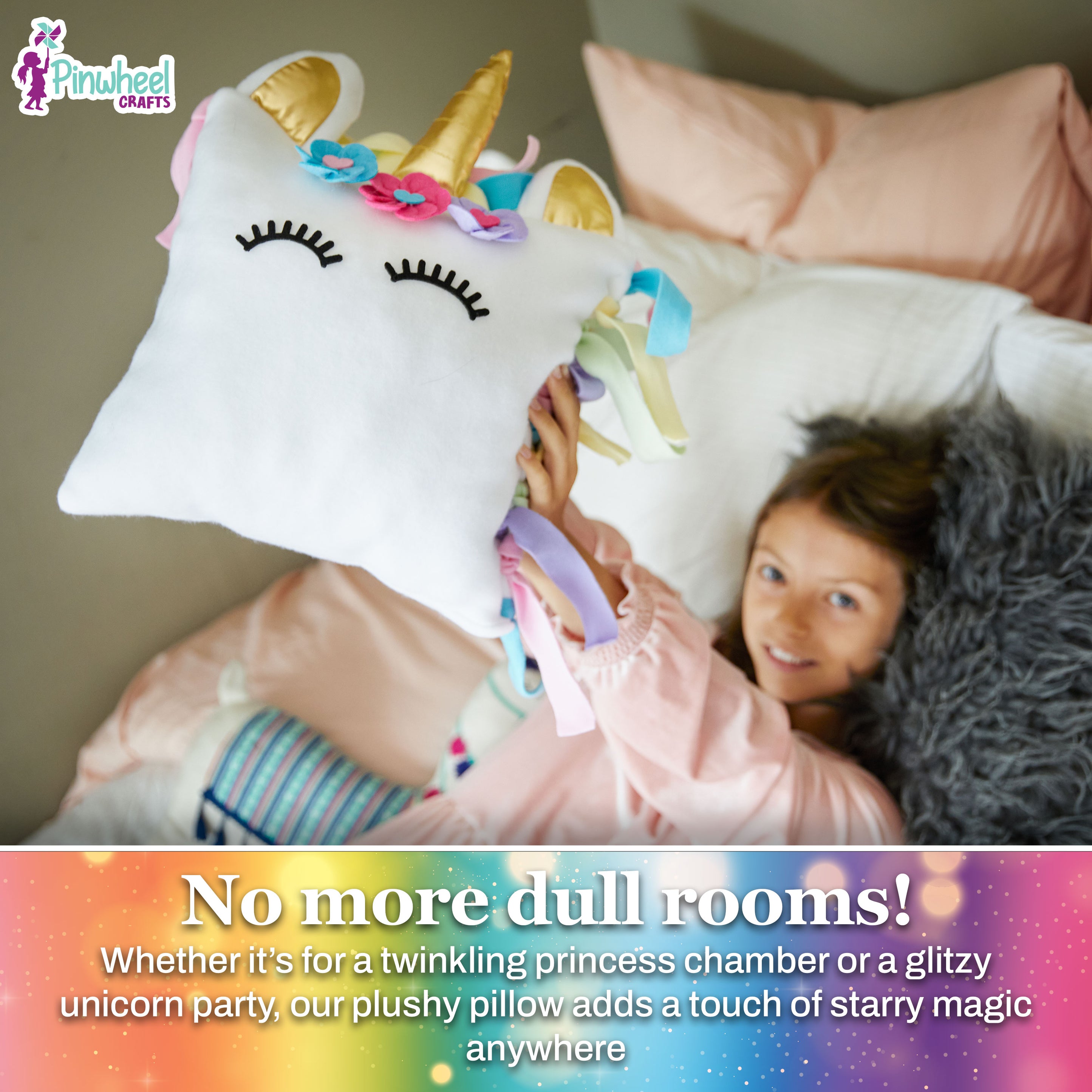 Unicorn Pillow Kit DIY Plush Pinwheel Crafts