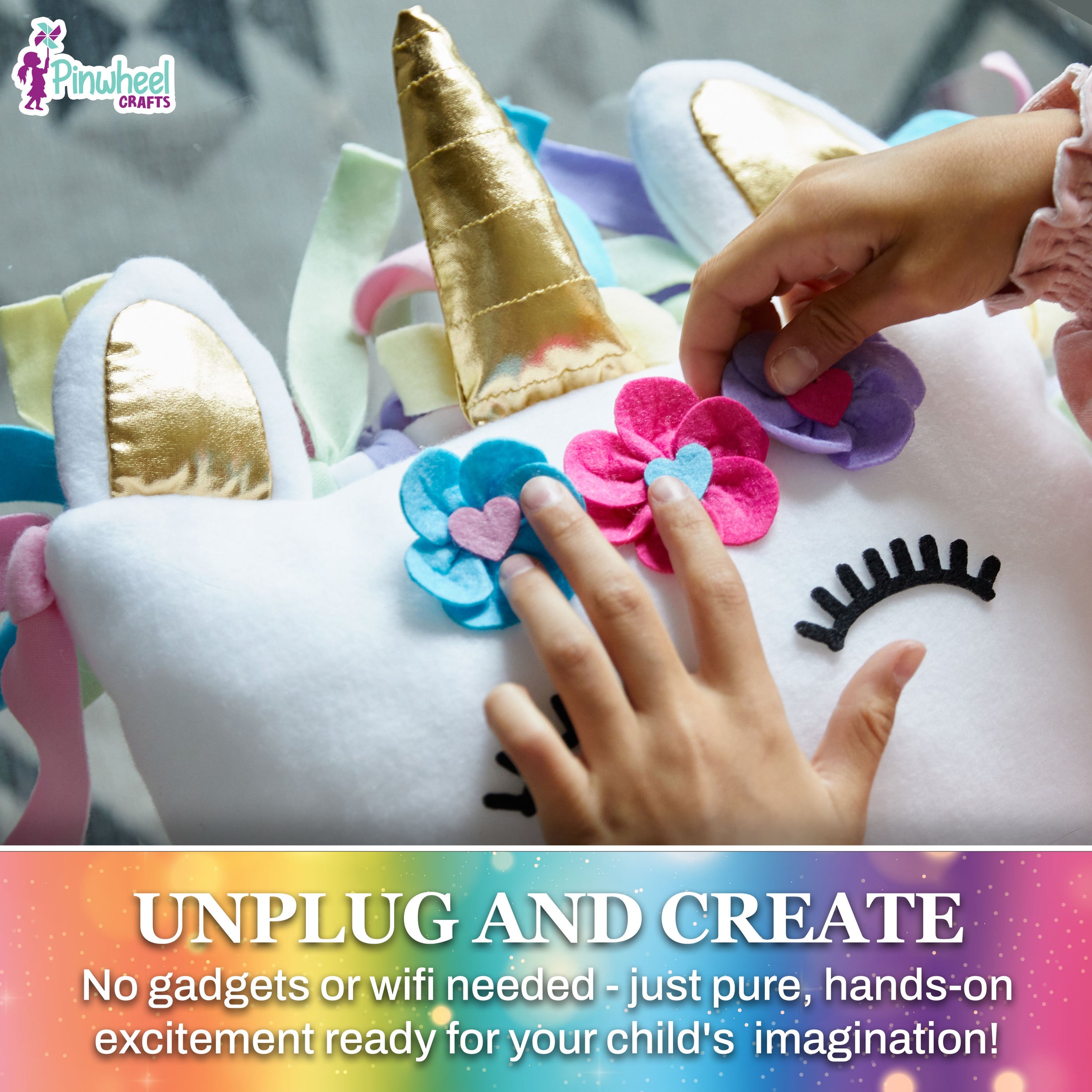 Unicorn Pillow Kit DIY Plush Pinwheel Crafts