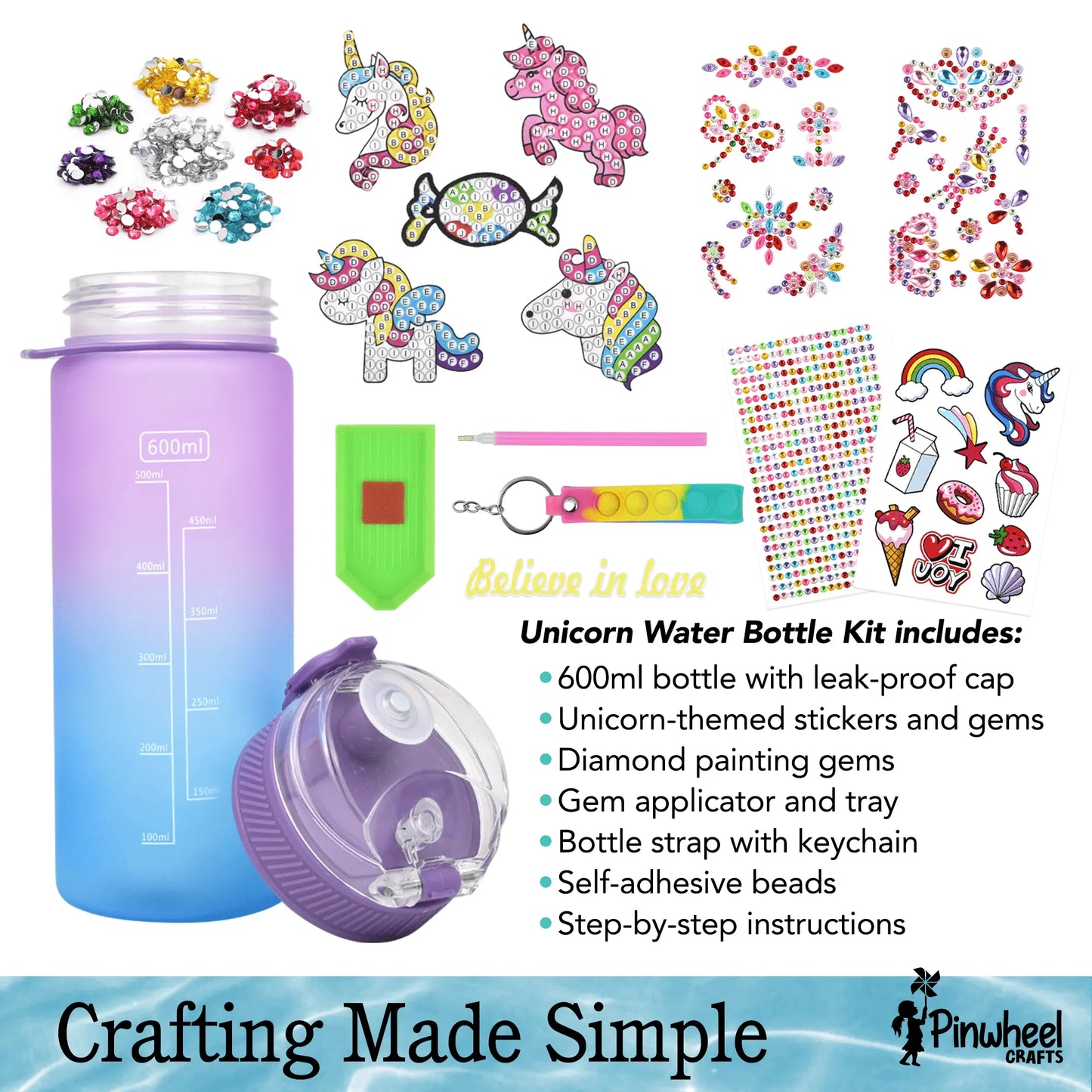 Unicorn Water Bottle Kit