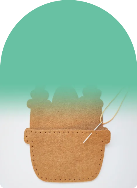 Screen-free focus, one stitch through one pre-punched hole at a time