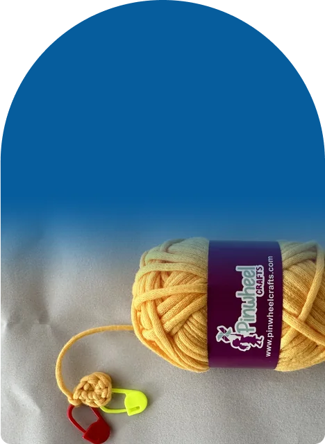 Pre-started yarn, hook, needle, eyes, and stuffing, all in one bag