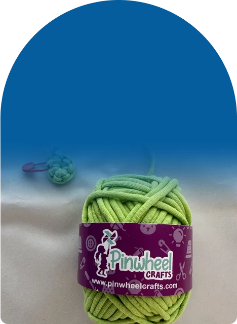 Pre-started yarn, hook, needle, eyes, and stuffing, all in one bag