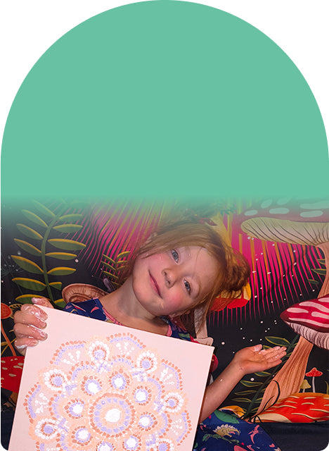 The mandala canvas arrives pre-printed, so there is no drawing to get wrong
