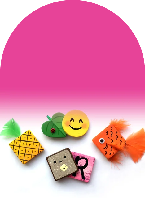 12 blank tiles in 3 shapes, so every magnet is their own design