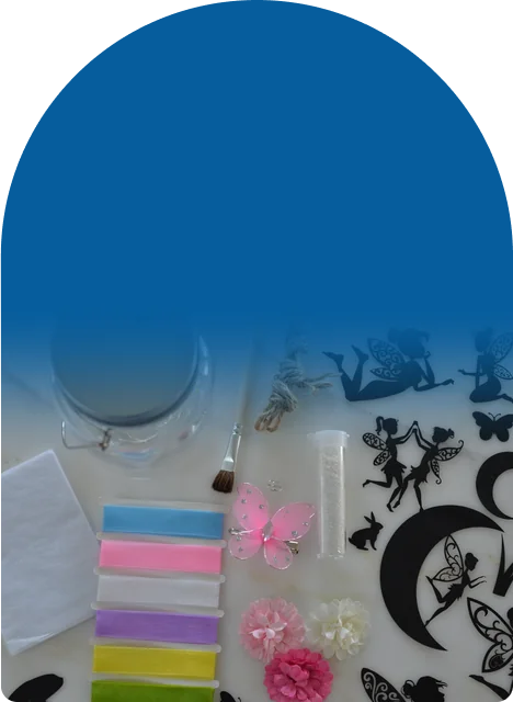 Fairy silhouettes, ribbons, flowers, glitter, and a butterfly clip, all in one box