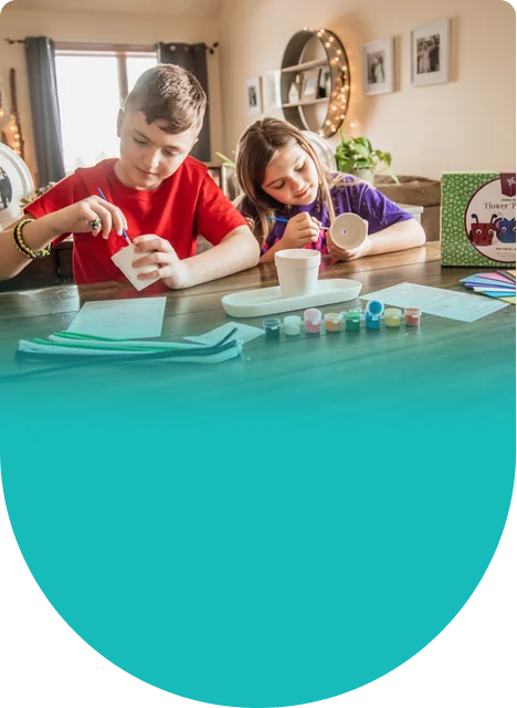 A colorful project for siblings, friends, or a grown-up to paint side by side