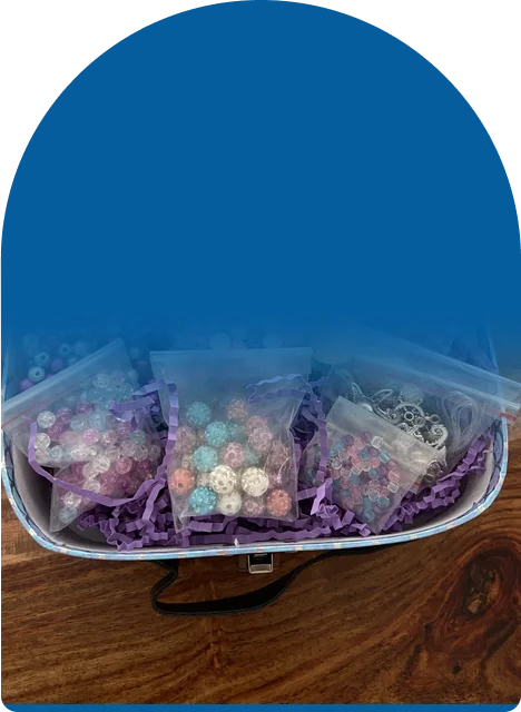 400+ beads and charms in a mermaid scale case, all in one box