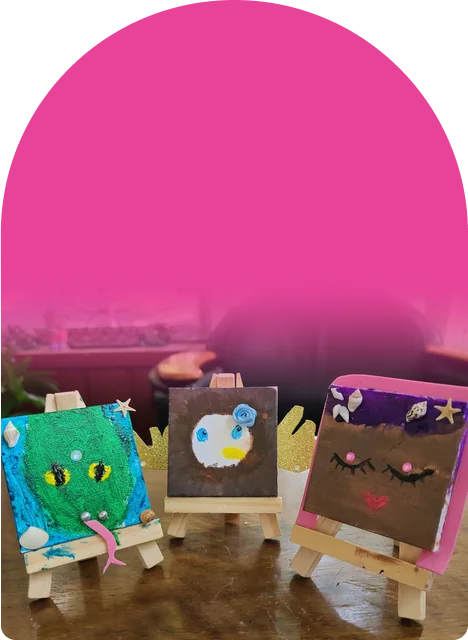 Six little canvases, six characters, and every one is their own design