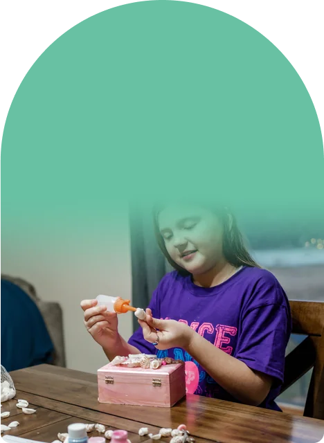 Screen-free focus, one pearl, crystal, and sea shell at a time