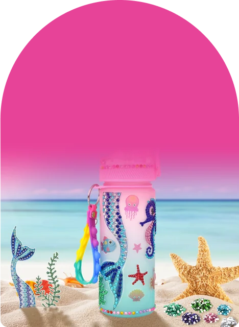 A sparkling mermaid tail and seahorse, set gem by gem