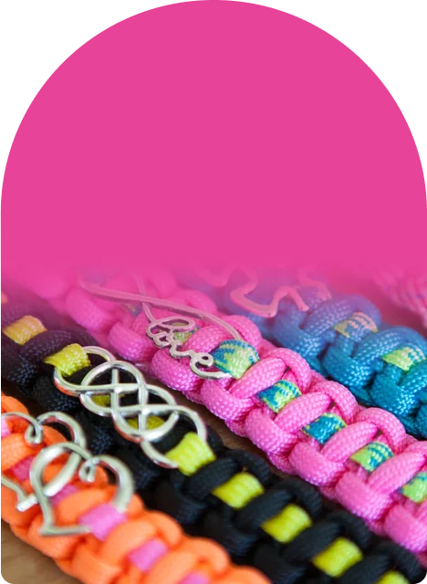 5 charms and 8 buckle colors, so every bracelet comes out different
