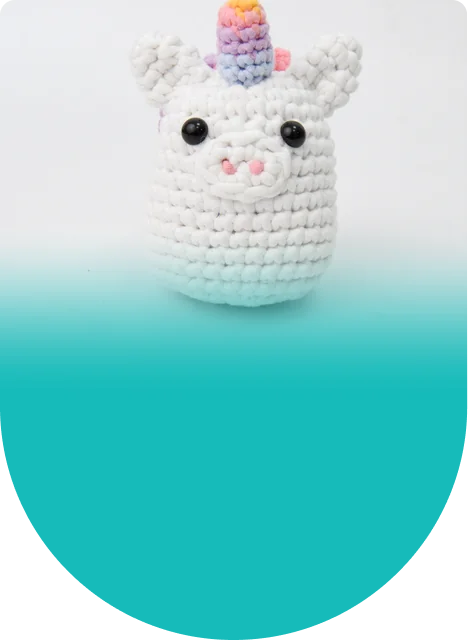 A sweet first amigurumi to keep on a shelf or give to someone you love